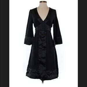 Aqua black bell sleeve cocktail party dress, size small